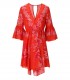 ROBE ASYMETRIQUE À FLEURS ORANGE TWINSET