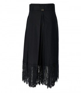 PANTAGONNA CON PIZZO NERO TWINSET