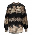 TWINSET SCHWARZES HEMD MIT BLUMEN