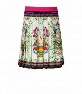 VERSACE JEANS COUTURE V-EMBLEM GARDEN MULTICOLOR SKIRT