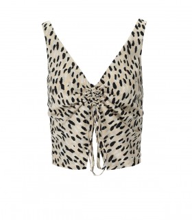 WEILI ZHENG BEIGE GEVLEKT TOP