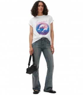 GANNI DOLPHIN BRAUNES T-SHIRT