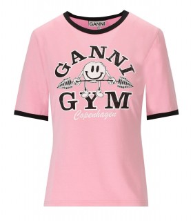 GANNI GYM PINK T-SHIRT