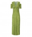 GANNI GREEN LONG POLKA DOT DRESS