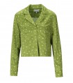 CHEMISE CROP À POIS VERTE GANNI