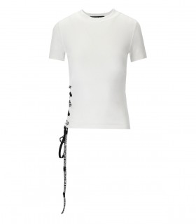 VERSACE JEANS COUTURE WEISS T-SHIRT MIT SCHNÜRSENKEL
