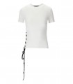 VERSACE JEANS COUTURE WEISS T-SHIRT MIT SCHNÜRSENKEL