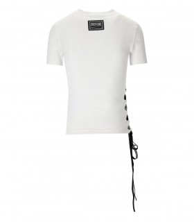 VERSACE JEANS COUTURE WEISS T-SHIRT MIT SCHNÜRSENKEL