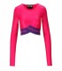 TOP A MANICA LUNGA SHINY FUCSIA VERSACE JEANS COUTURE