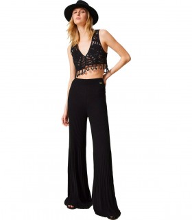 TOP CROCHET NERO TWINSET