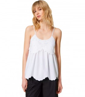 TWINSET WEISSES SANGALLO TOP