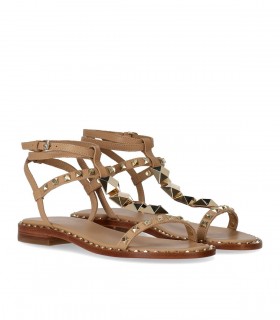 ASH PARTY BEIGE PLATTE SANDAAL