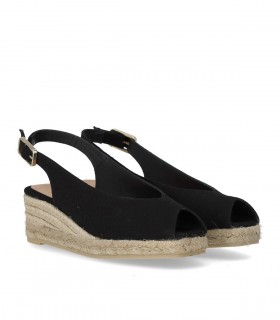 CASTAÑER DOSALIA ZWART ESPADRILLE MET SLEEHAK