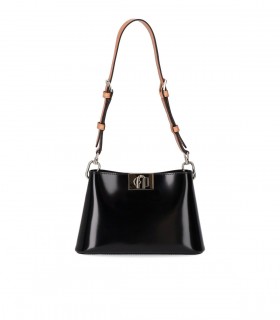 FURLA FLEUR S BLACK SHOULDER BAG