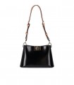 FURLA FLEUR S BLACK SHOULDER BAG