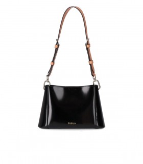 FURLA FLEUR S BLACK SHOULDER BAG