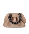 THEMOIRè TIA CANVAS BEIGE CLUTCH BAG