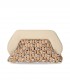 THEMOIRè TIA STRAW BEADS BEIGE CLUTCH BAG