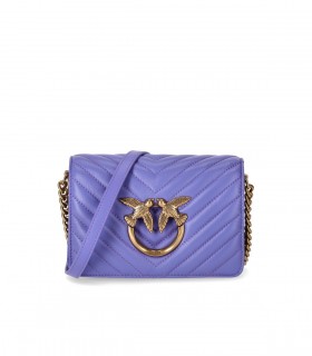 PINKO LOVE CLICK MINI CHEVRON PAARSE CROSSBODY TAS