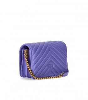 PINKO LOVE CLICK MINI CHEVRON PAARSE CROSSBODY TAS