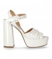 STRATEGIA RAIN WHITE HEELED SANDAL