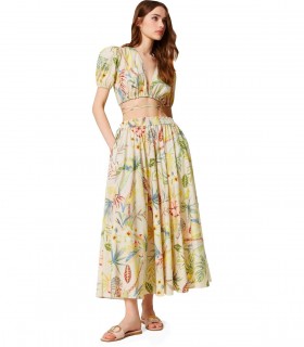 TWINSET GIUNGLA IVORY LONG SKIRT