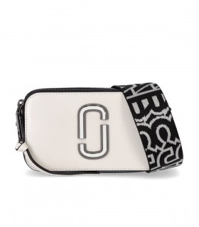 MARC JACOBS THE BI-COLOR SNAPSHOT WHITE BLACK CROSSBODY BAG