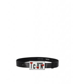 CINTURA ICON HEART PIXEL NERA DSQUARED2