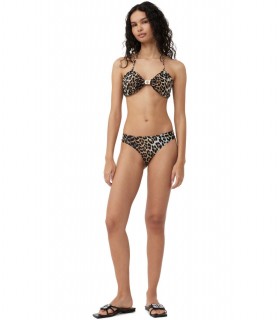 GANNI CUT-OUT BADESLIP MIT LEOPARD-PRINT