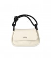 GANNI KNOT FLAP OVER IVORY HANDBAG