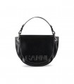 GANNI BANNER SADDLE BLACK CROSSBODY BAG