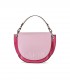 GANNI COLORBLOCK BANNER SADDLE PINK CROSSBODY BAG