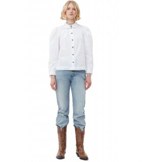 CAMISA DE POPELINA BLANCA GANNI