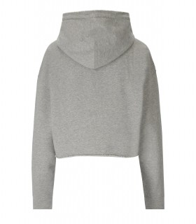 GANNI ISOLI GEMÊLEERD GRIJS CROPPED HOODIE