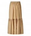 FALDA CON VOLANTES BEIGE GANNI
