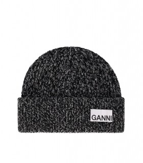 GORRO NEGRO Y BLANCO GANNI