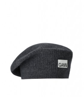 BOINA EN LANA GRIS OSCURO GANNI
