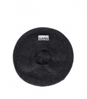 BOINA EN LANA GRIS OSCURO GANNI