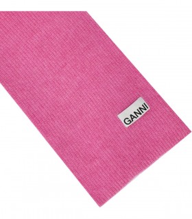 GANNI PINK WOOL SCARF