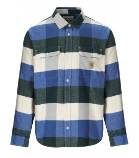 CHEMISE L/S LYMAN VERT BLEU CARHARTT WIP