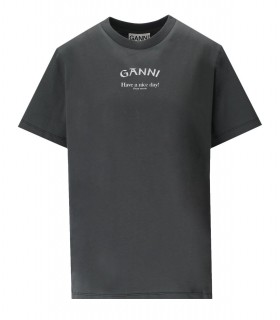 CAMISETA RELAXED O-NECK GRIS GANNI