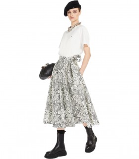 MAX MARA WEEKEND FILIPPO WHITE AND BLACK WRAP SKIRT