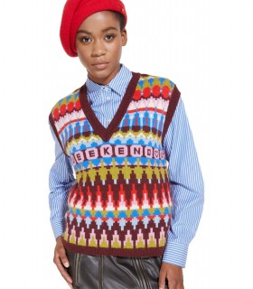 MAX MARA WEEKEND ALIGI MEHRFARBIGE STRICKWESTE
