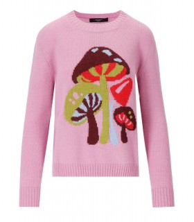 MAX MARA WEEKEND TOSCANA ROZE TRUI MET RONDE HALS