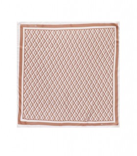 ELISABETTA FRANCHI NUDE BOTER FOULARD SJAAL MET LOGO
