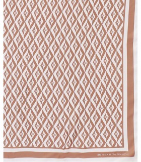 ELISABETTA FRANCHI NUDE BOTER FOULARD SJAAL MET LOGO