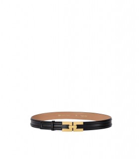 ELISABETTA FRANCHI BLACK BELT WITH LOGO BUCKLE