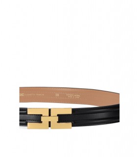 ELISABETTA FRANCHI BLACK BELT WITH LOGO BUCKLE