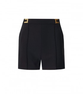 ELISABETTA FRANCHI BLACK SHORTS WITH LOGO