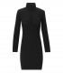ELISABETTA FRANCHI SCHWARZE STRICKKLEID MIT HOHEM KRAGEN